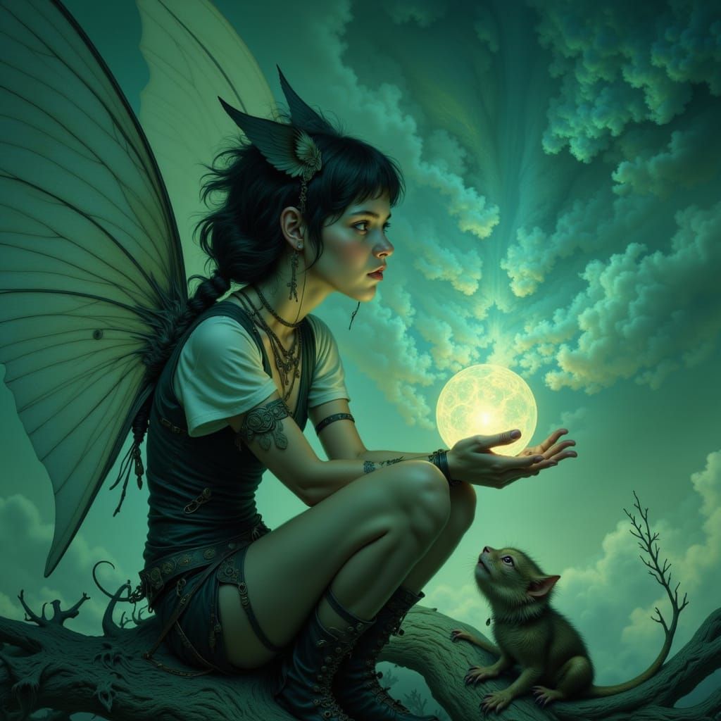 Punk Princess Offers Light to Injured Creature in Surreal Sk...