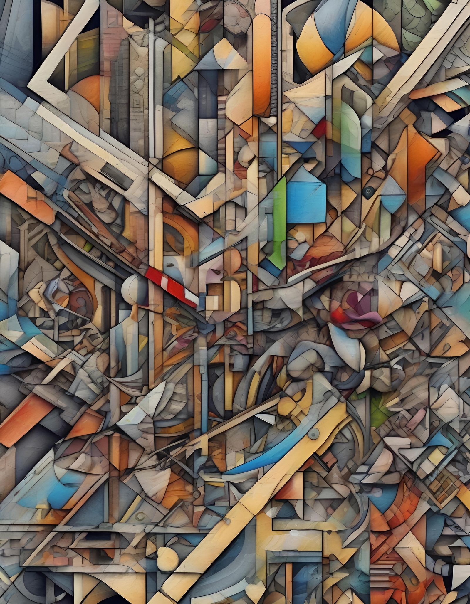 Geometric Cubist Abstract Art in HDR Panorama