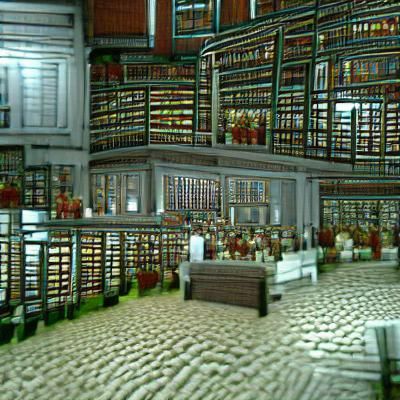 Hyperdetailed Grand Library with Countless Books