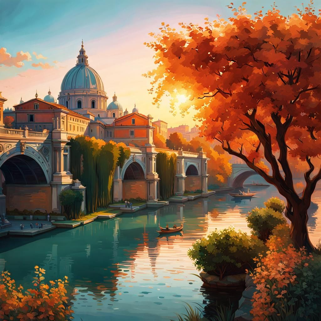 Rome at Dawn: A Blossoming Impression
