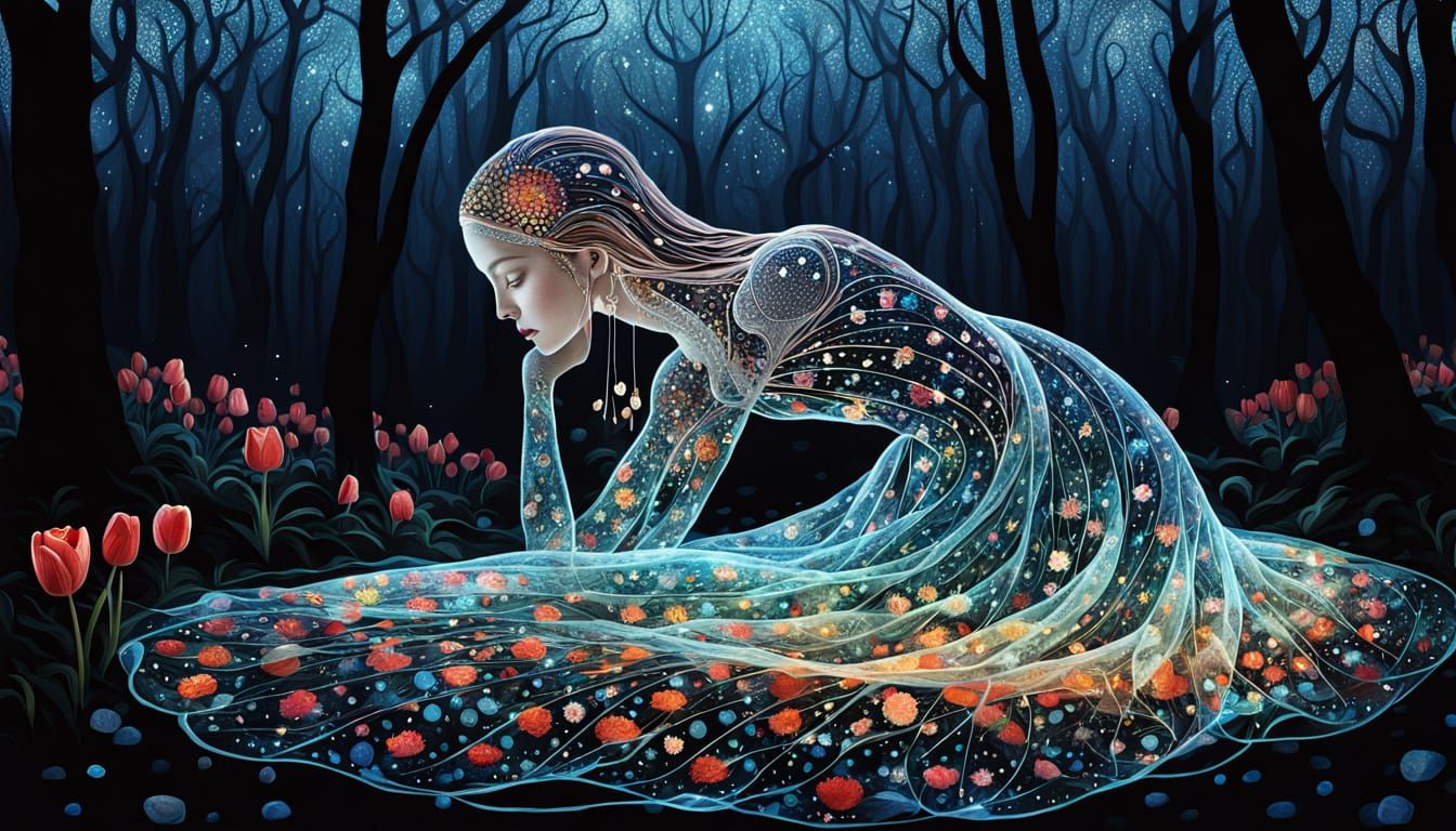 Surreal Goddesses of Light and Dark Emerge in Whimsical Bloo...
