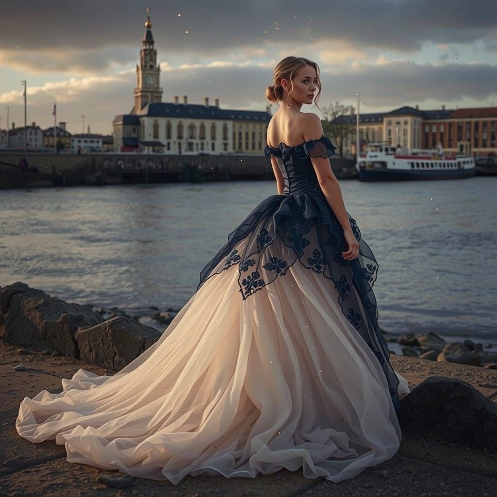 Woman in Sunlight: Photorealistic Orange and Teal Art