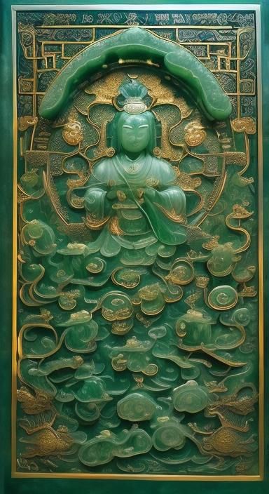 Magical Jade Carving: Asian Mythology Heroes