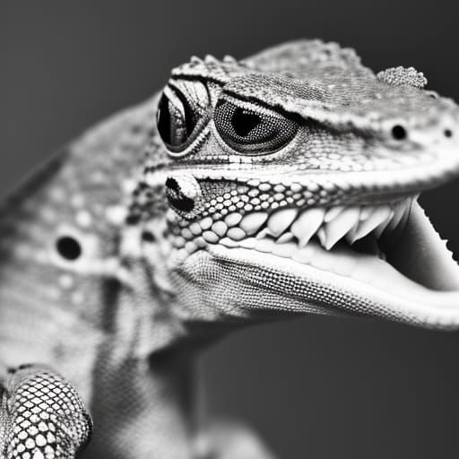 Lizard in Underwear: Hyperrealistic Colorsplash Photography