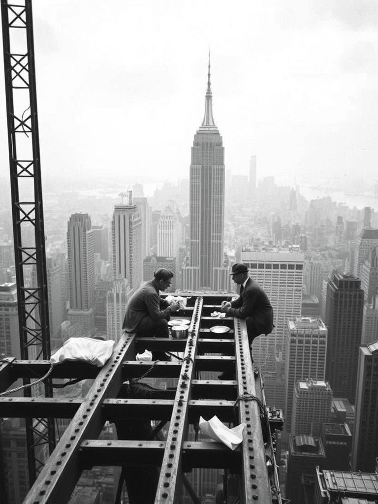 Empire State Building Construction: Workers Lunchtime, 1920s