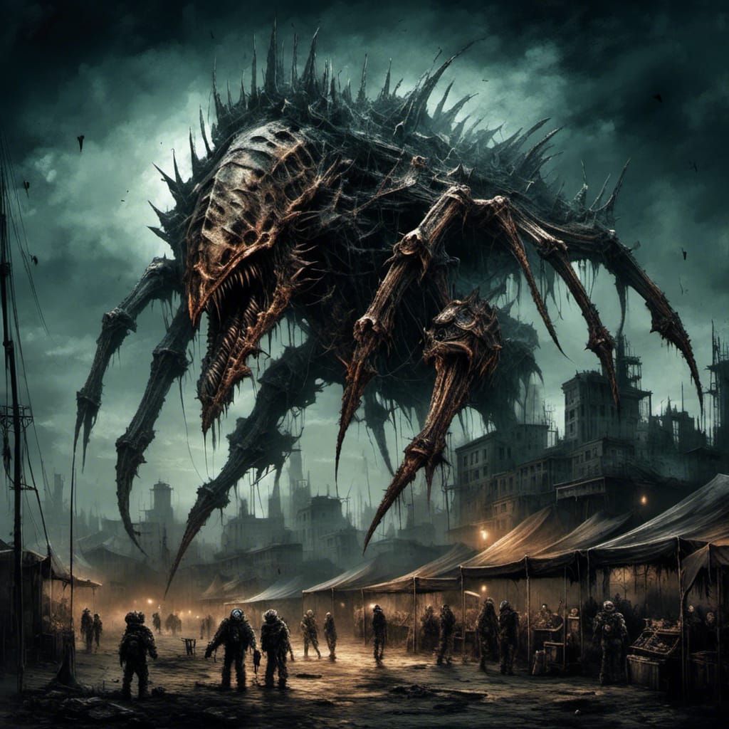 Grimdark Tyranid Hive Fleet Leviathan at Night