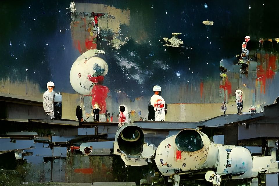 Retro Sci-Fi Lunar Landscape Art