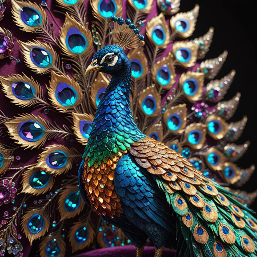 Crystal Peacock in Exquisite Digital Art