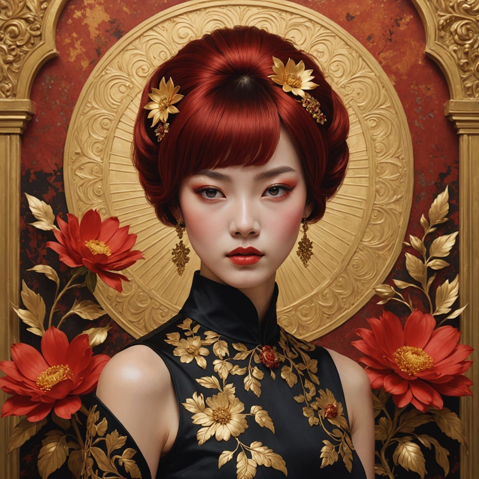 Woman with Bobbed Hair: Baroque Matte Painting