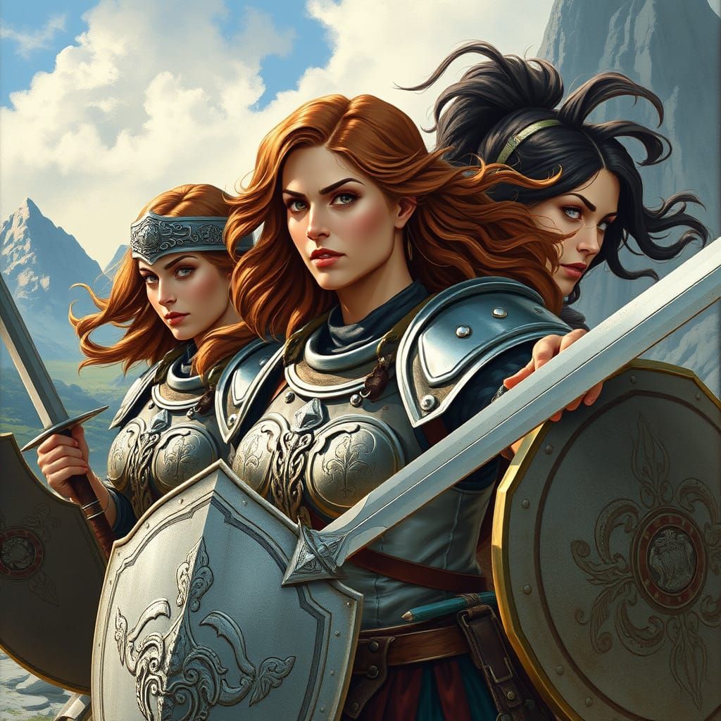 Epic Medieval Warriors in Celtic Armor