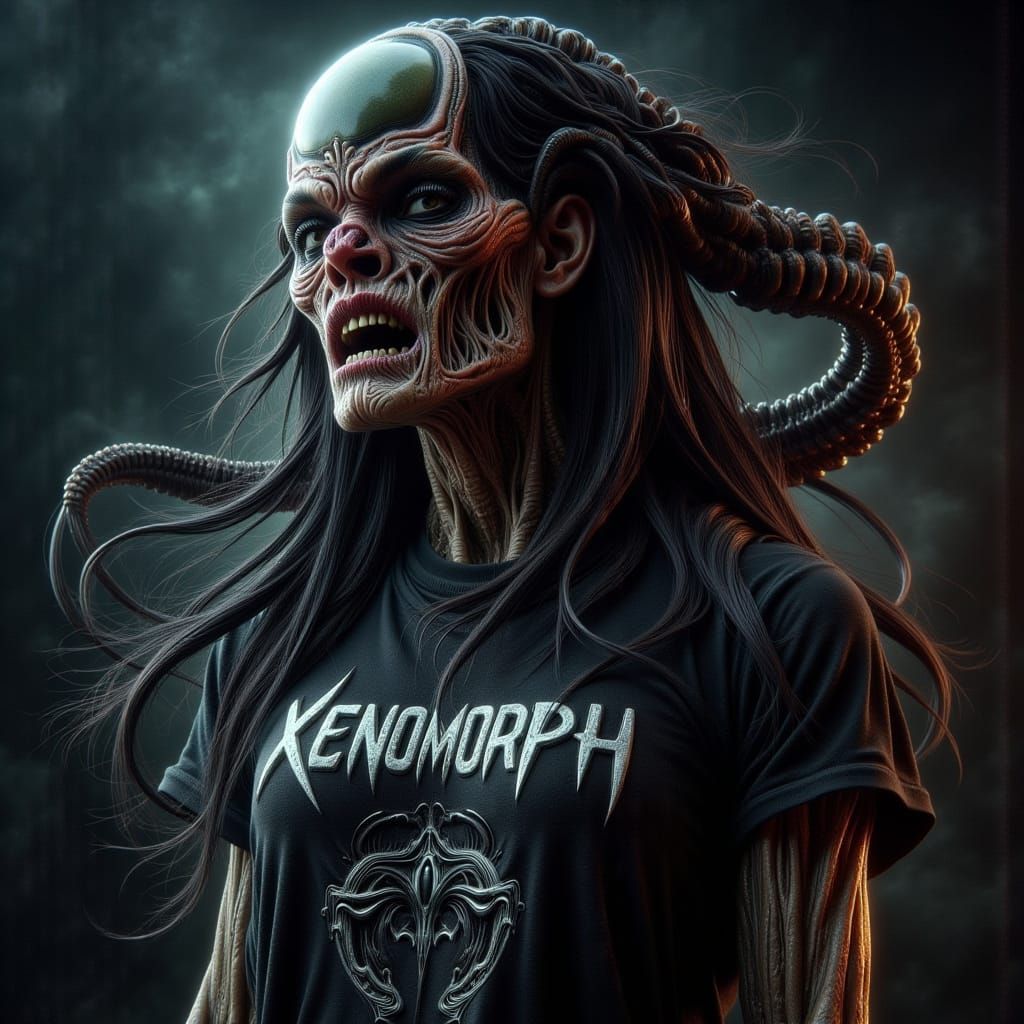 Attractive Female Xenomorph Alien in Simon Bisley Style