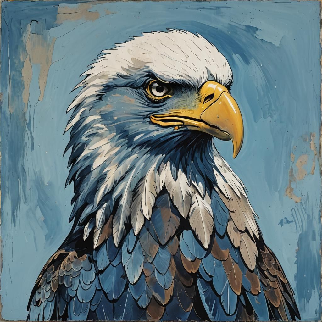 Baldy the Eagle's Blue Period 1 Inspired by Picasso