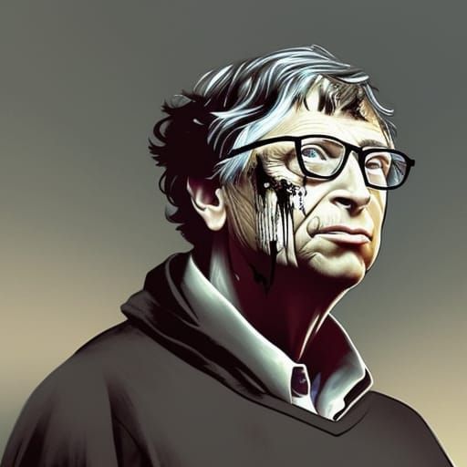 Bill Gates Zombie Horror Art