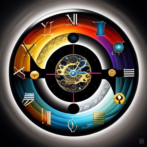 Abstract Spiral of Time Tondos