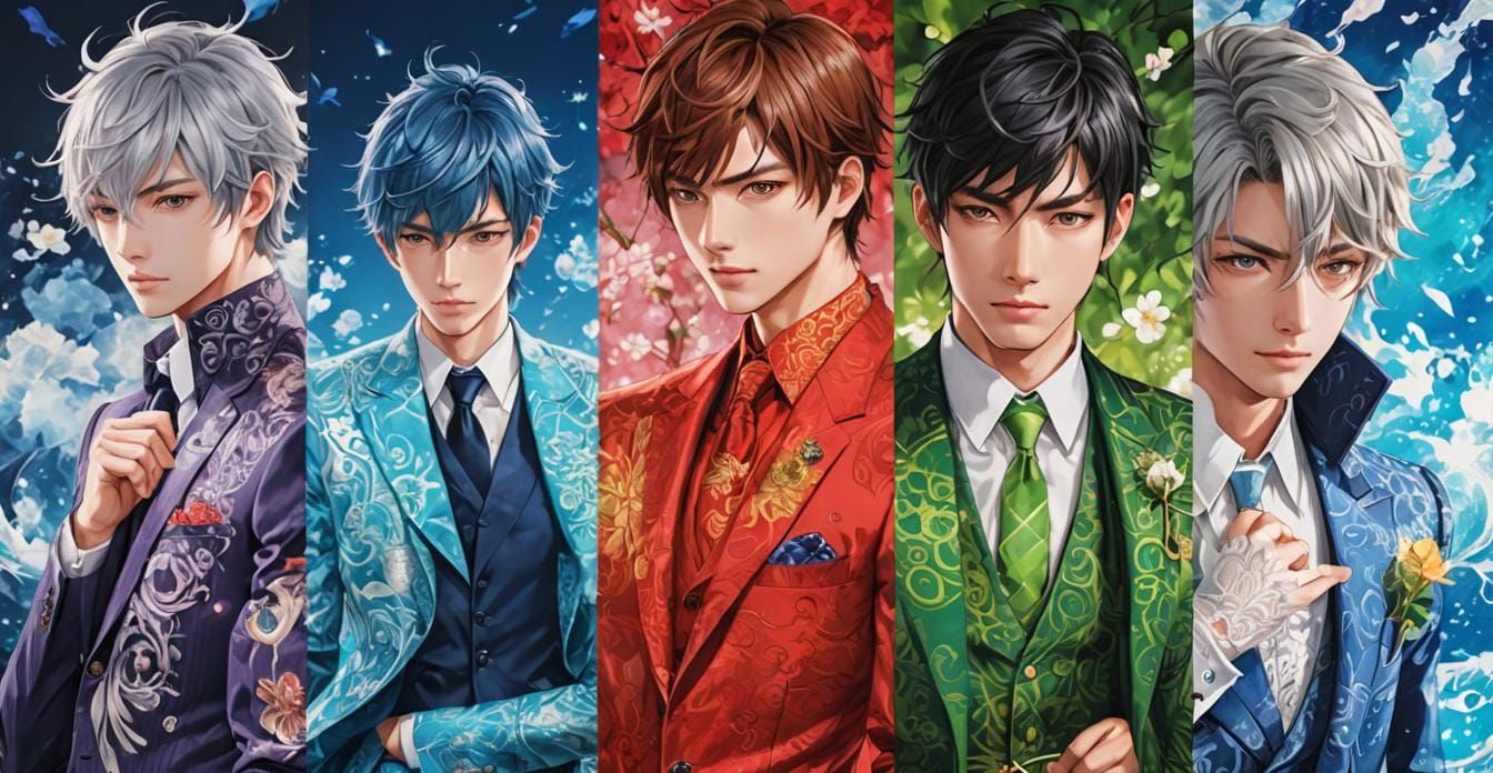 Anime Style Portrait of Man in Detailed Suit