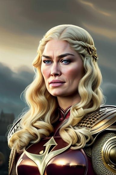 Voluptuous Amazonian Portrait in Hyperdetailed Style