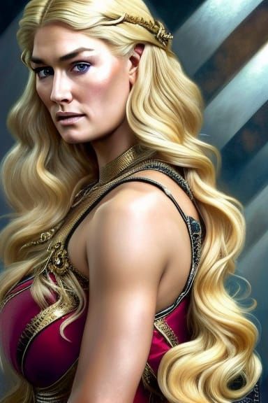 Amazonian Woman Portrait in Art Nouveau Style