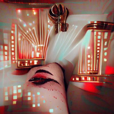 Art Deco Cabaret Figure in Bold Geometric Style