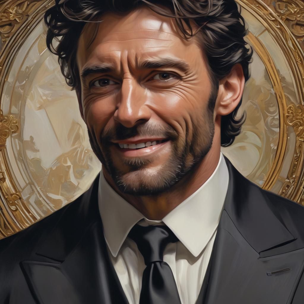 Art Nouveau Portrait of a Young Man in Suit