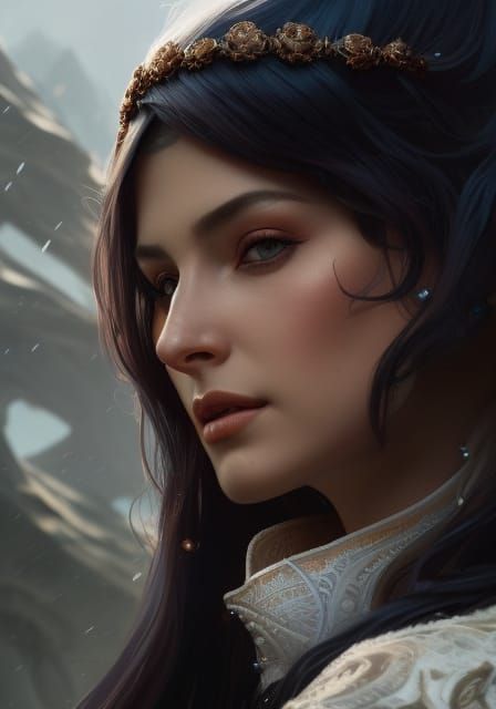 Ilmatar: Finnish Air Goddess Portrait in Comic Art Style