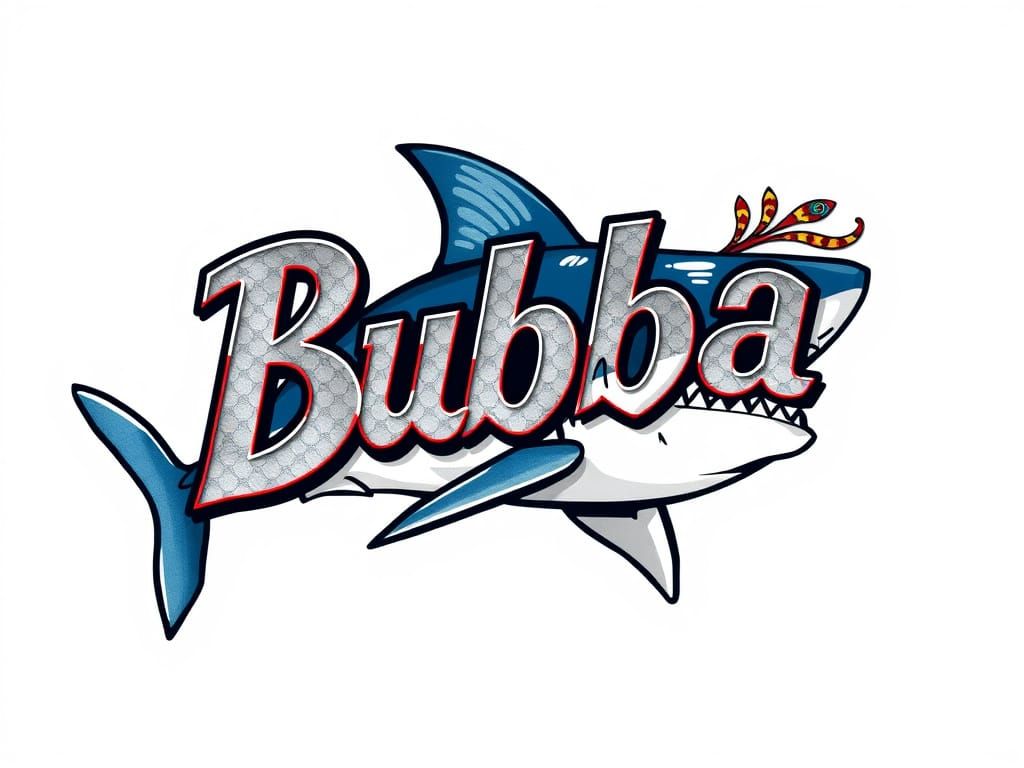 Bubba Logo with Shark in Graffiti Street Art Style