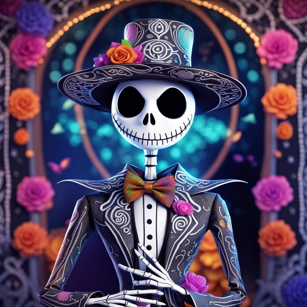 Jack Skellington in Dia de Muertos Style
