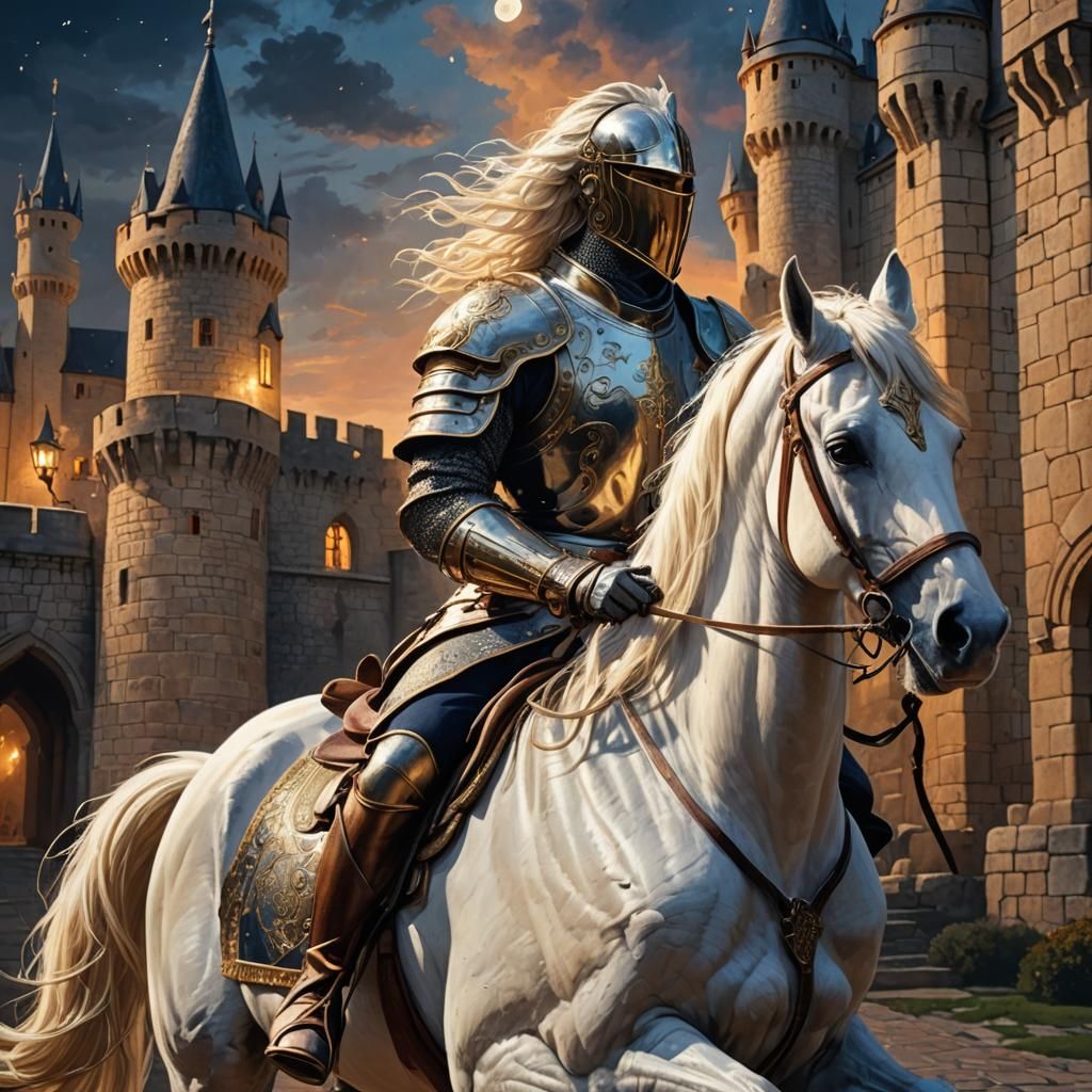 Knight Rides to Castle: Frank Frazetta Style
