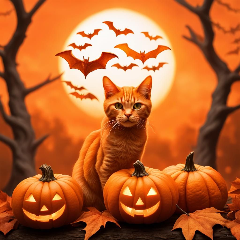 Monochromatic Orange Fall Scene with Ethereal Lighting