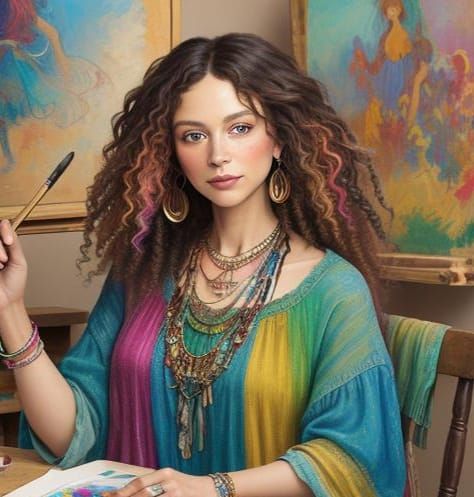 Detailed Portrait of Woman with Jewelry