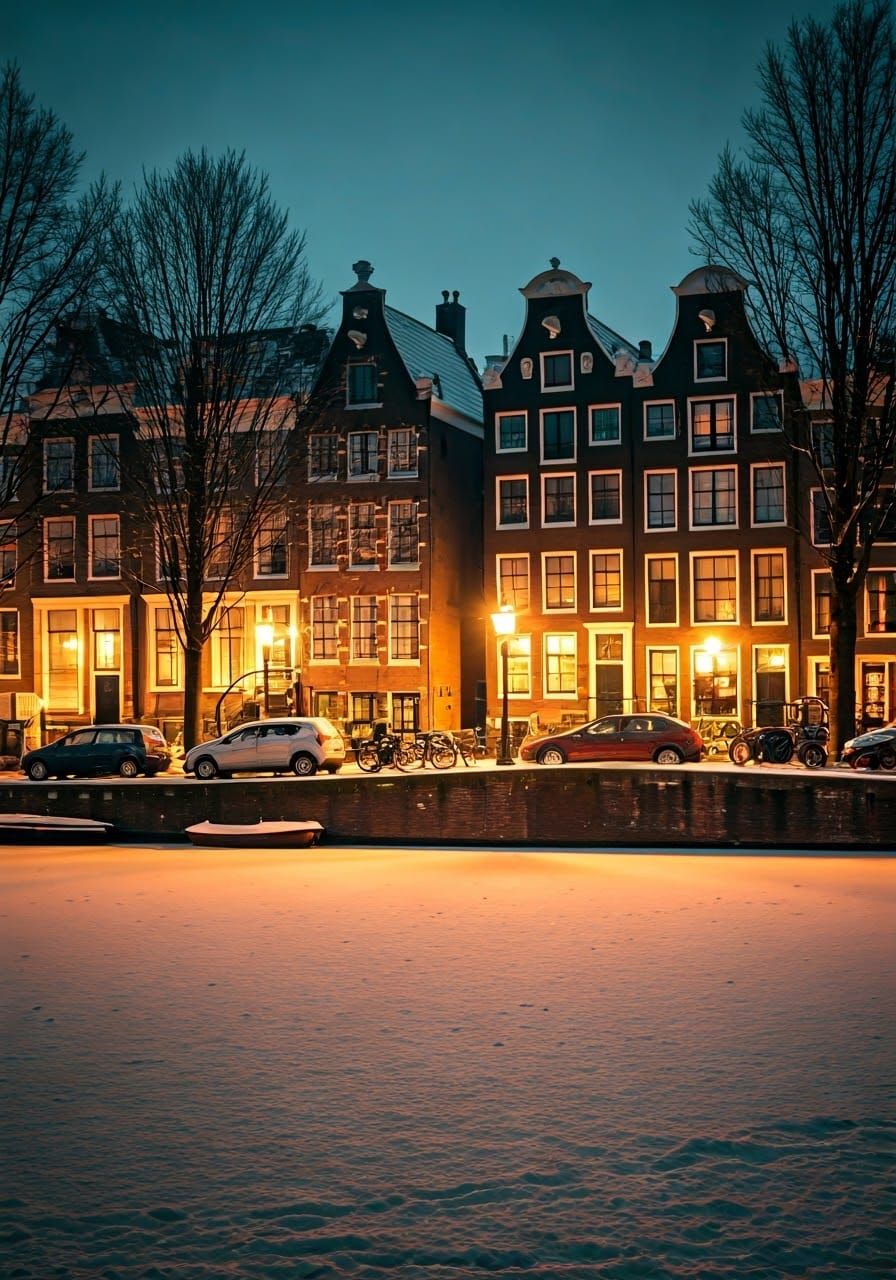 Winter Wonderland in Amsterdam's Snowy Streets