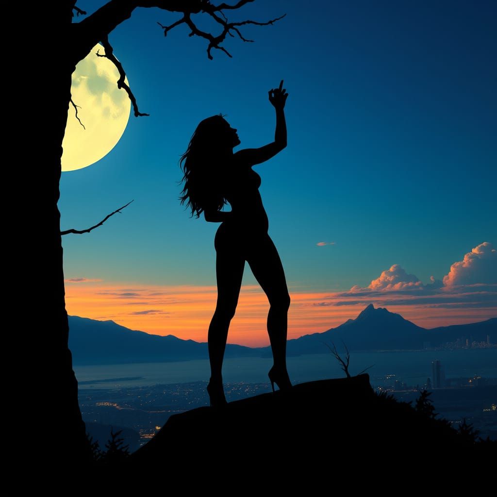 Erotic Silhouette Art: Seamless and Suggestive