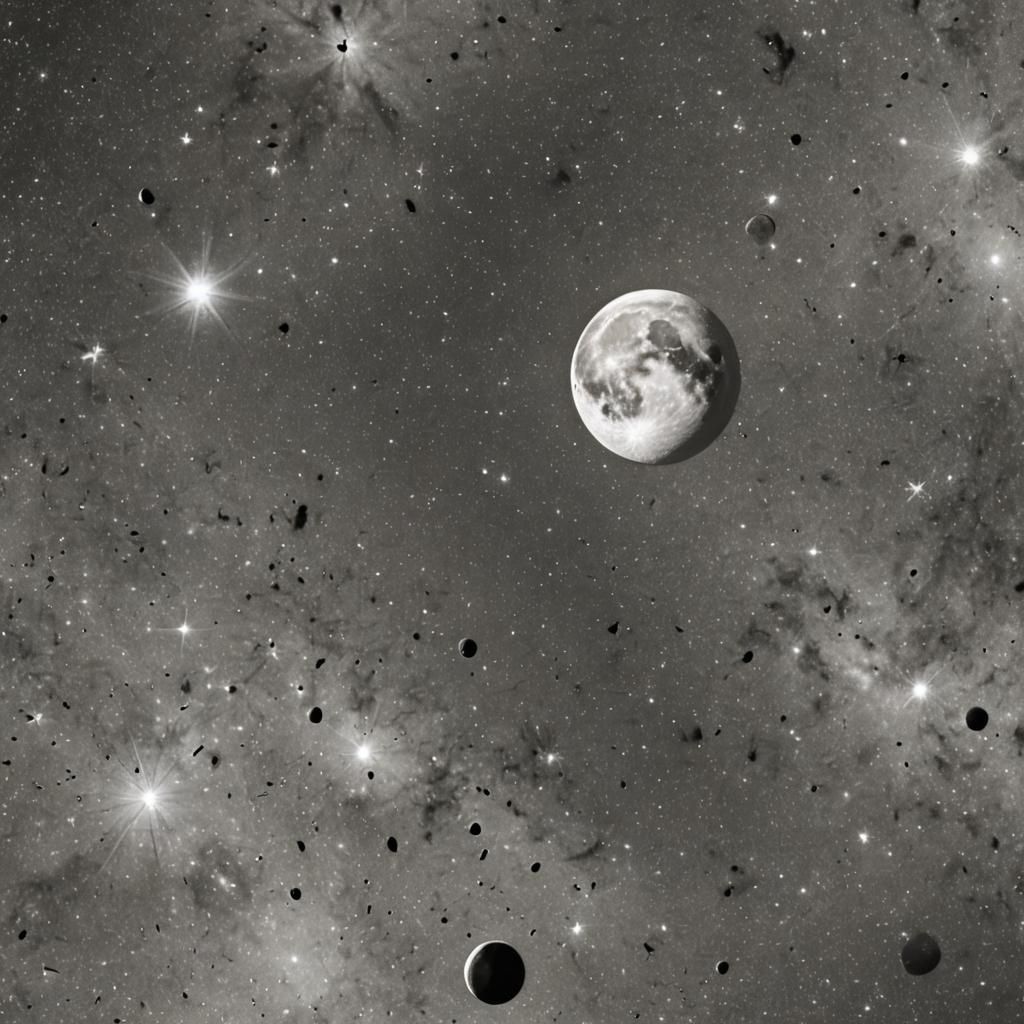Detailed View of the Moon in Space
