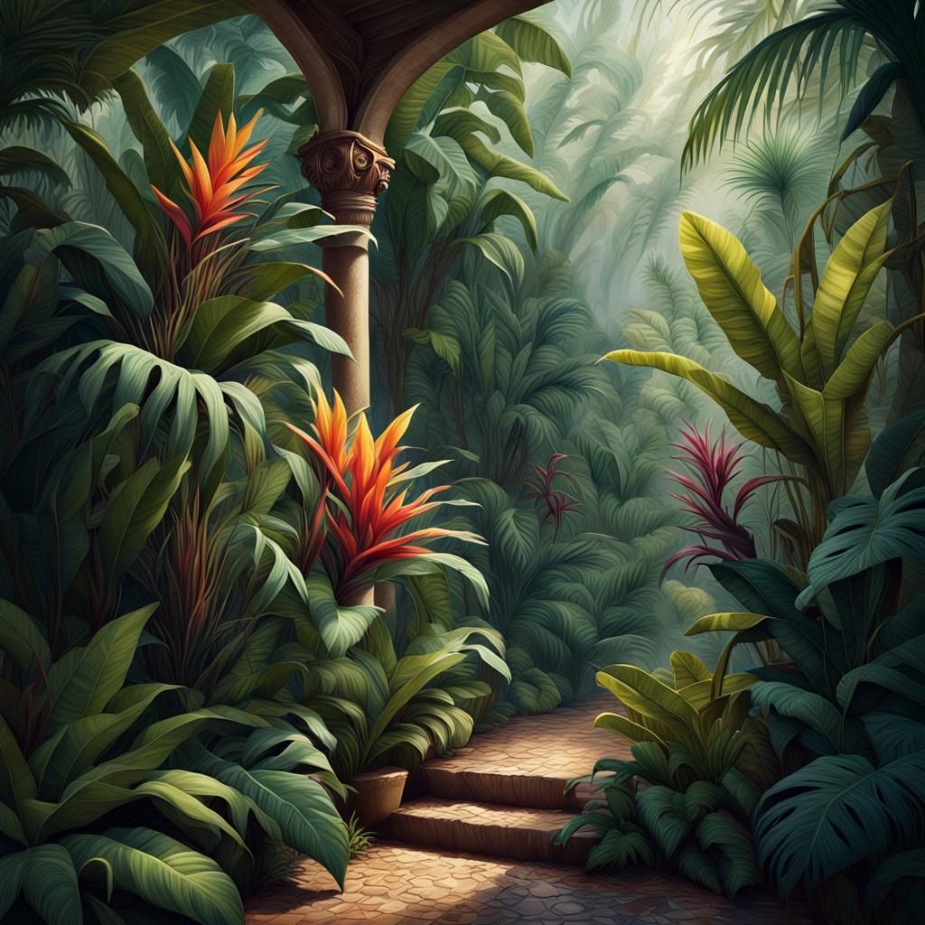 Tropical Plants: Soulful Digital Art in 8K
