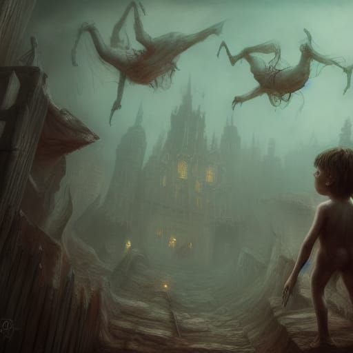 Creepy Boy's Drawings: Psychological Concept Art