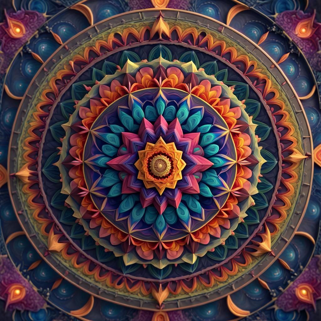 Colorful Sacred Geometry Mandala in 8k Resolution