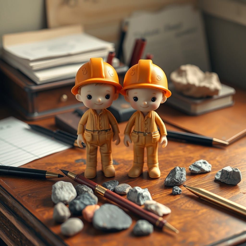 Vibrant Marzipan Men in Geological Study