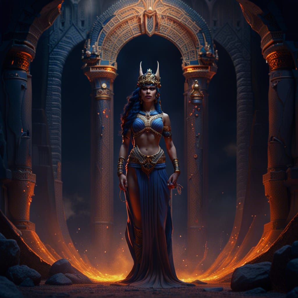 Ishtar at the Underworld Gateway: Matte Painting