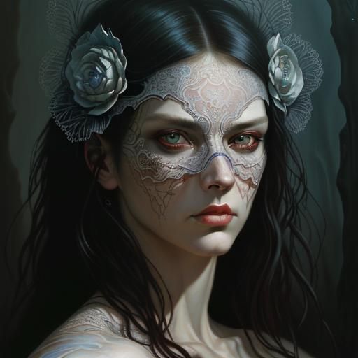 The lace mask/ woman