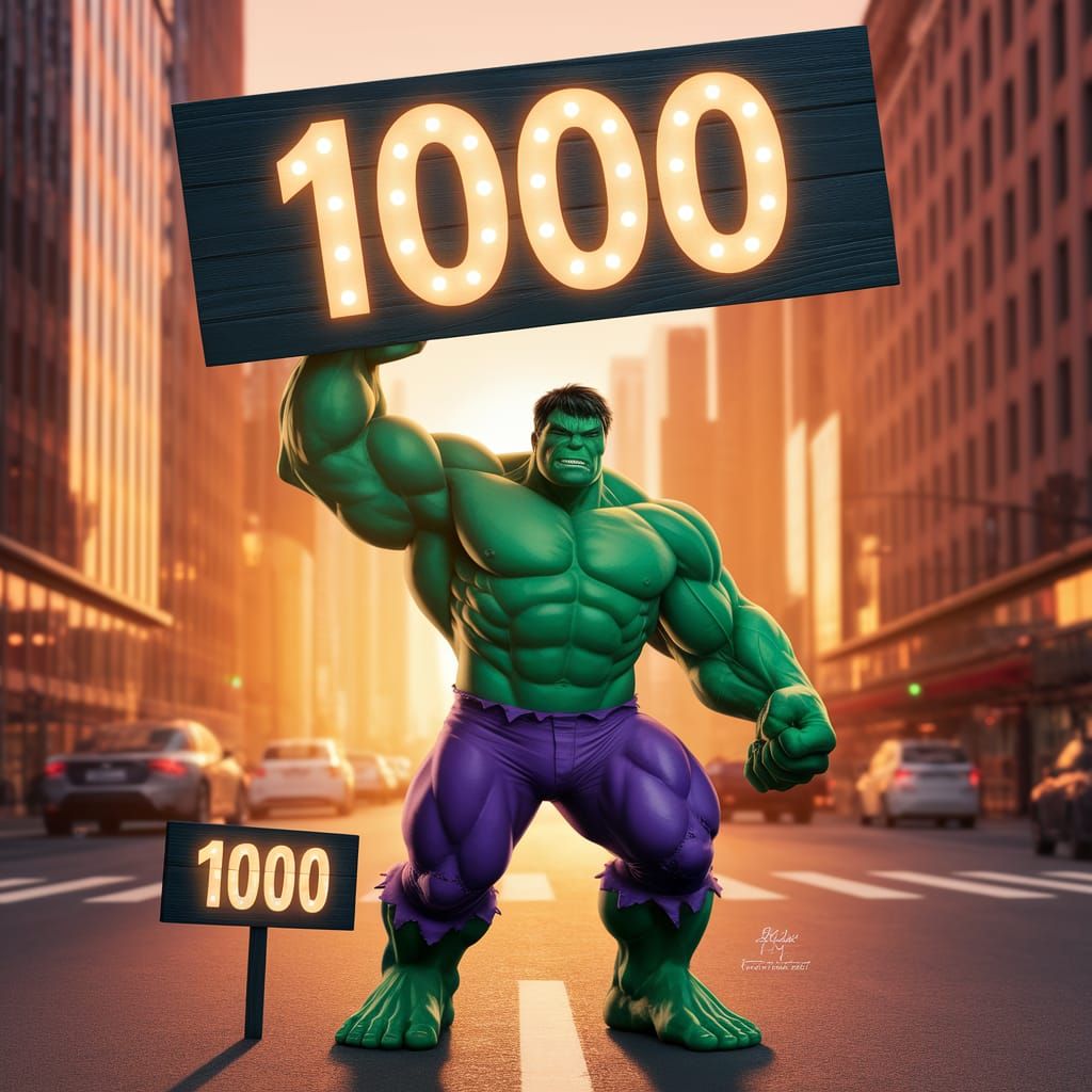 Hulk Celebrates Milestone at Sunset