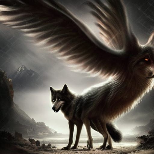 Epic Wolf Love in Dramatic Digital Painting
