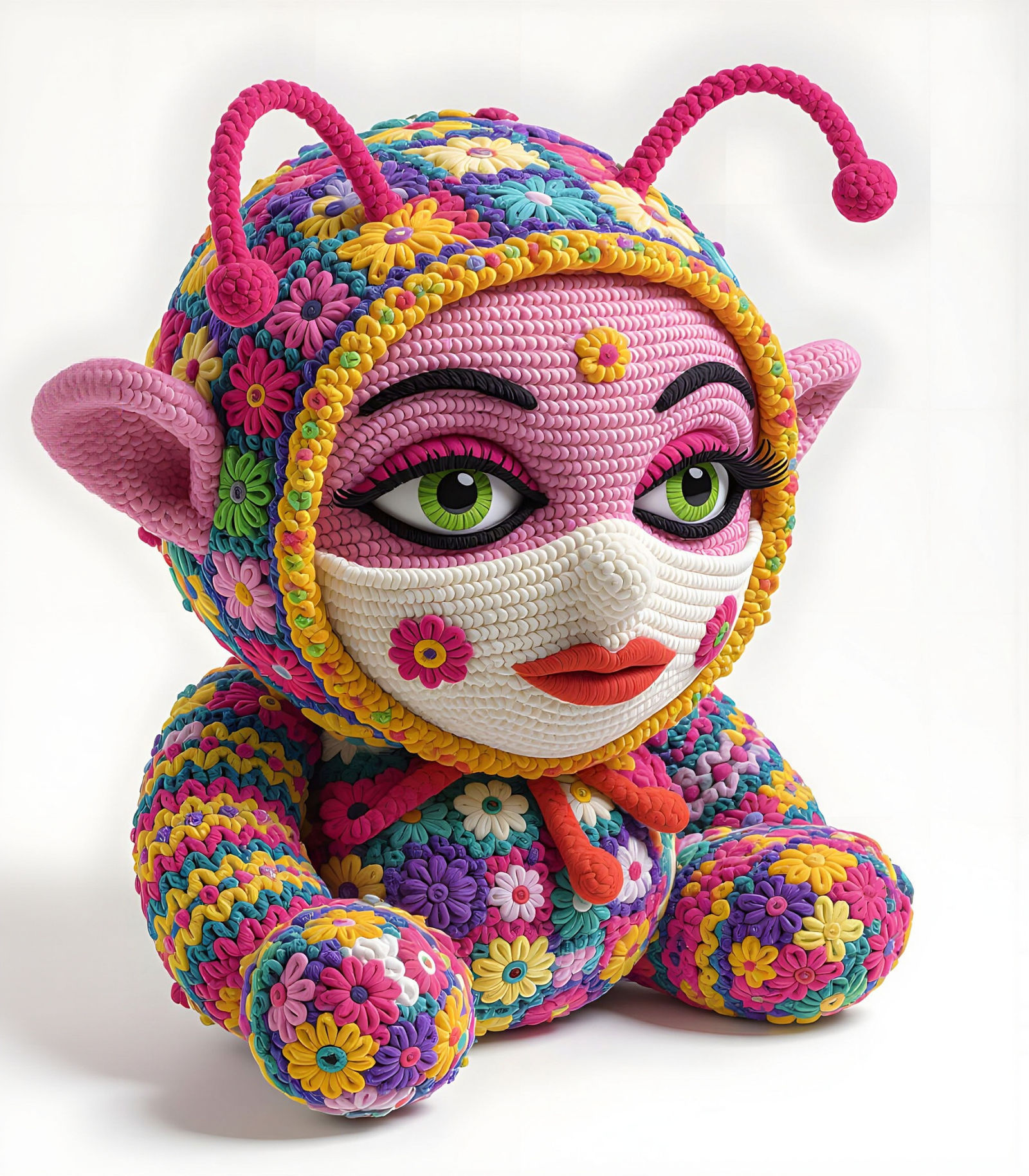 Stuffed Klabautermann Sculpture in Lovecraftian Technicolor