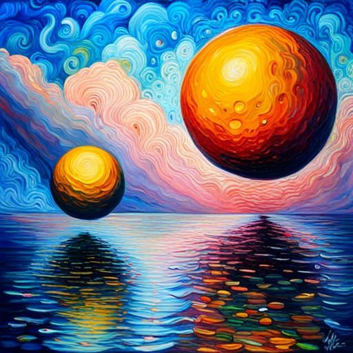 Various sized orbs and glitter