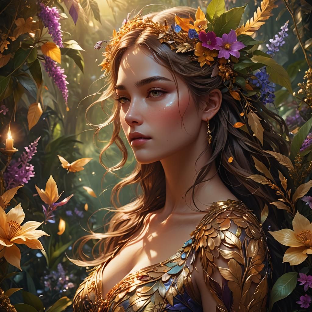 Ethereal Woman Glowing with Light and Aroma