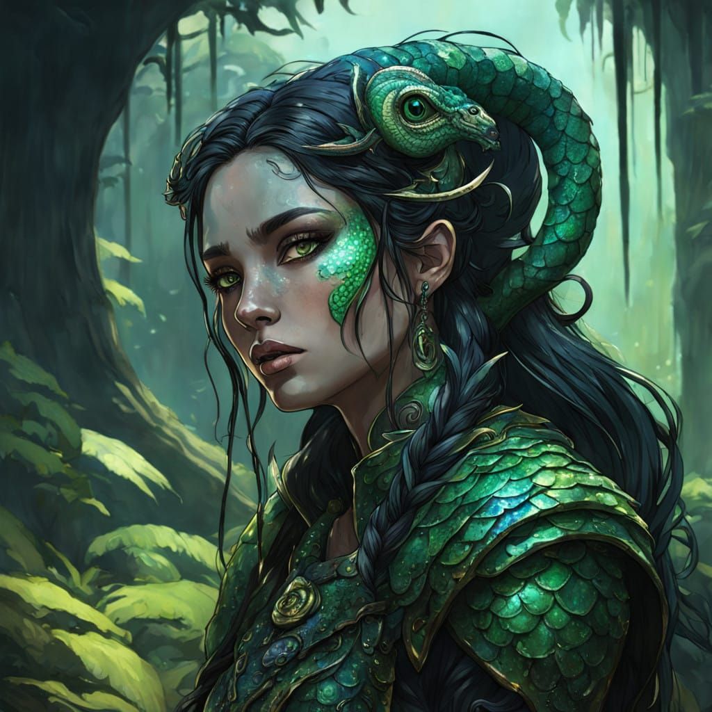 Serene Symbiosis: A Young Woman's Harmony with Nature