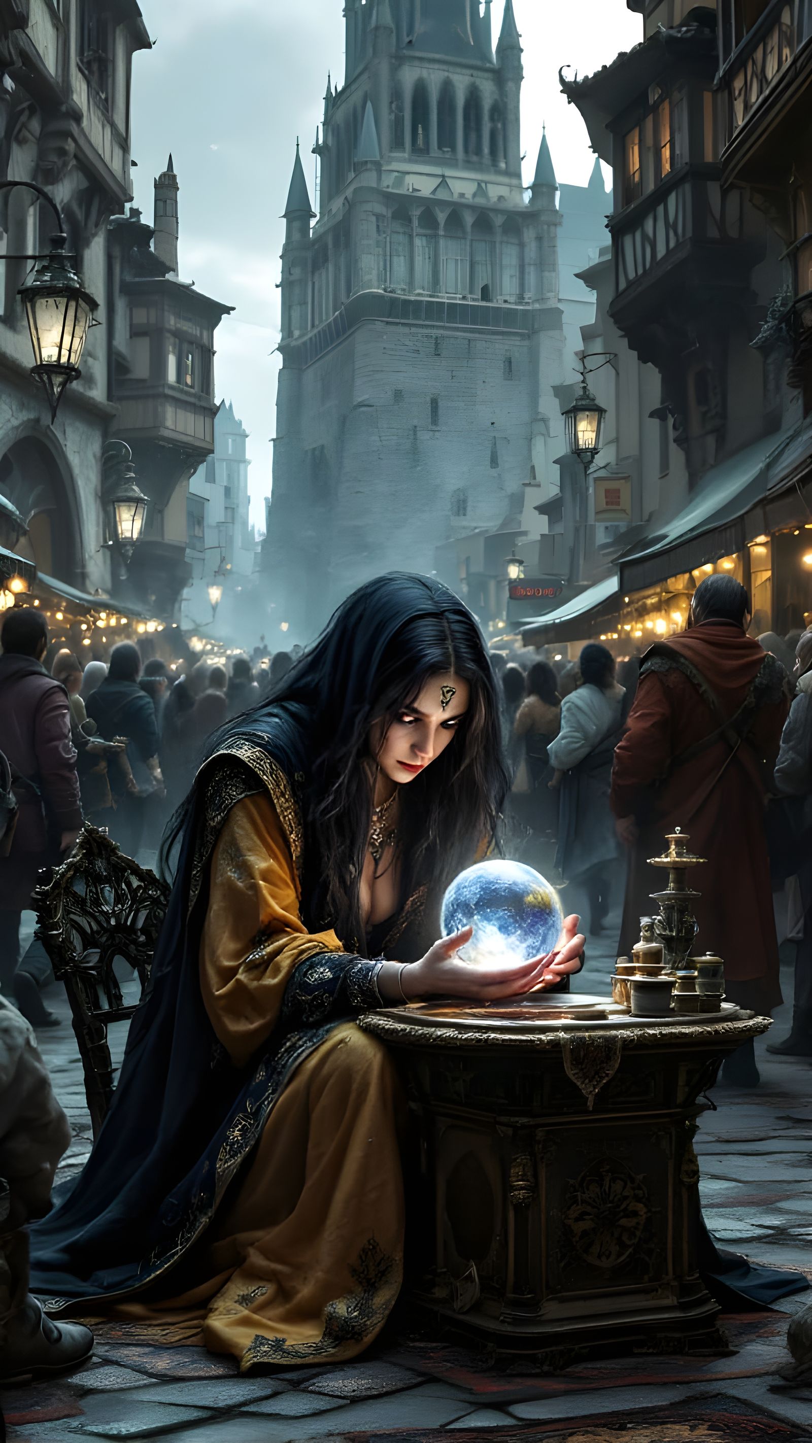 D&D Fortune Teller in Medieval City