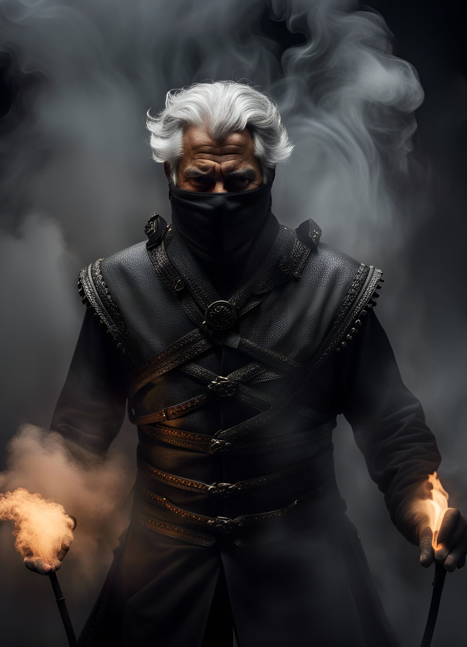 Sinister Ninja Controlled by Smoke and Strings