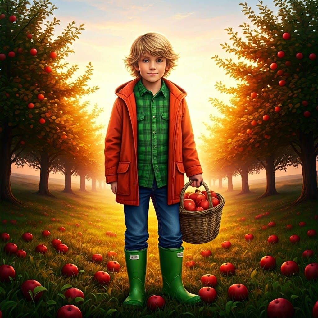 Applejack in Autumn Orchard, Painterly Style