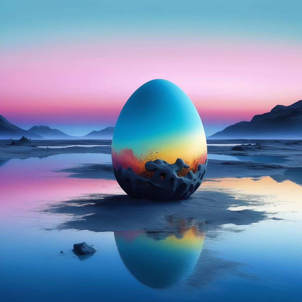 Surreal Easter Art in Vibrant, Textured Pastels