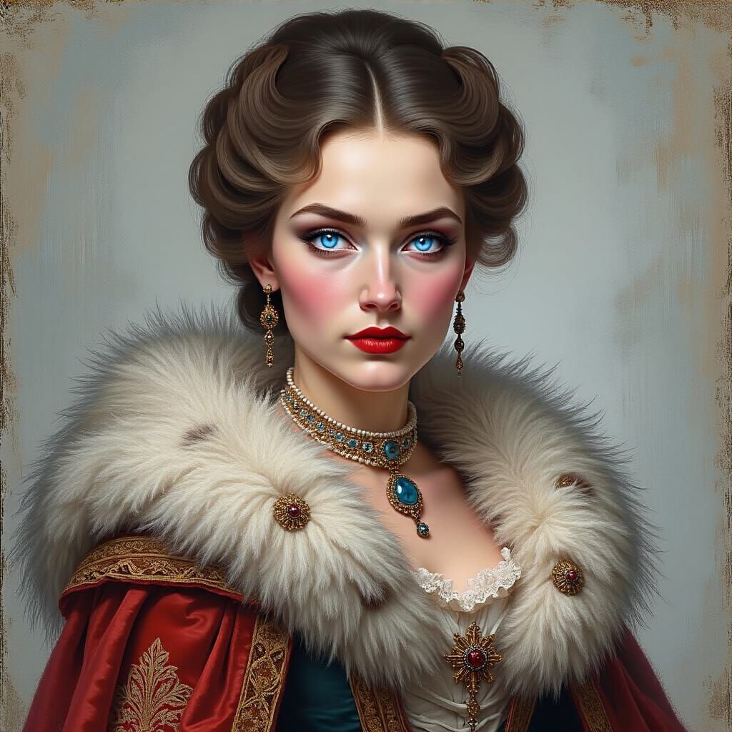 Noblewoman from 18th Century Russia Portrait