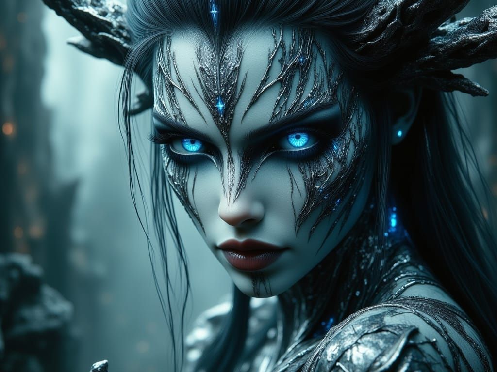 Mysterious Female Figures in Dark Fantasy Art Style